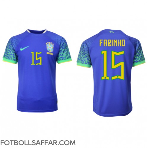 Brasilien Fabinho #15 Bortatröja VM 2022 Kortärmad